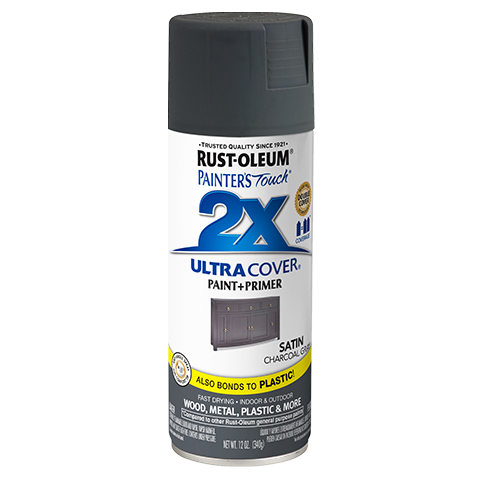 RUST-OLEUM 12 OZ Painter's Touch 2X Ultra Cover Satin Spray Paint - Satin Charcoal Gray CHARCOAL_GRAY /  / SATIN