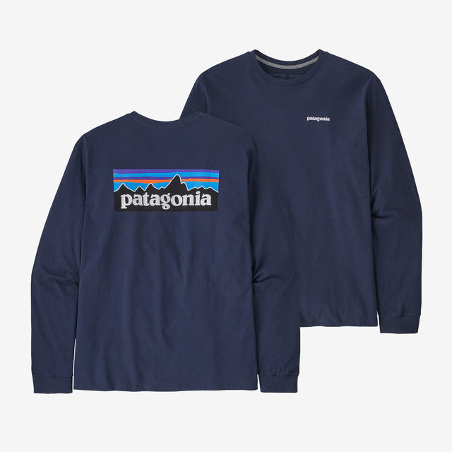 Patagonia Men's Long-sleeved P-6 Logo Responsibili-tee Classic navy