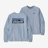 Patagonia Men's Long-sleeved P-6 Logo Responsibili-tee Steam blue