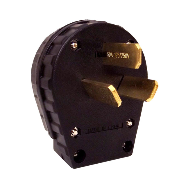 Pass & Seymour Convertible 30/50 Amp 125/250 Volt Angle Plug, Black