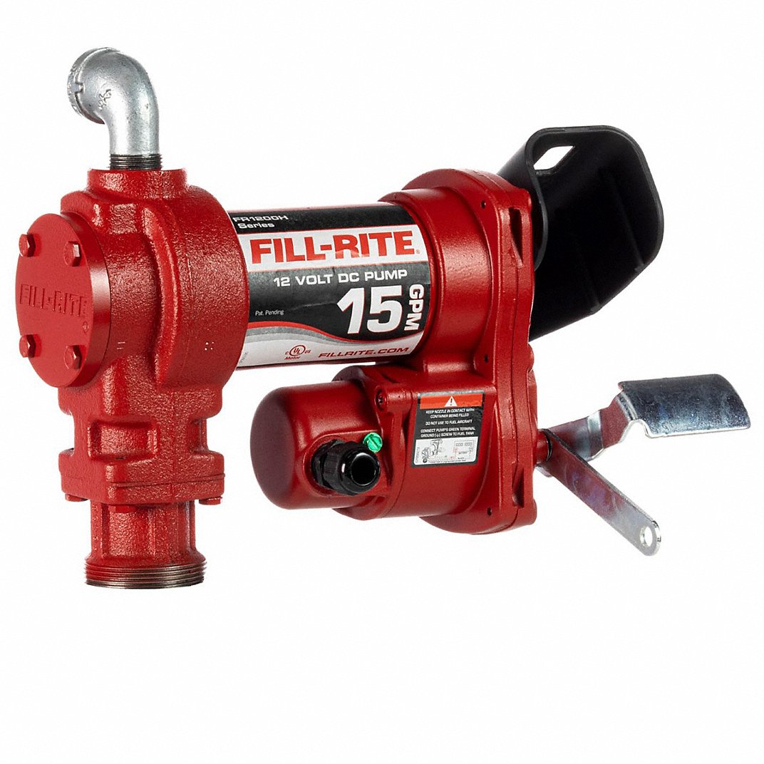 Fill-rite Fuel Transfer Pump: 12v Dc, 15 Gpm Gpm, Cast Iron, 1/4