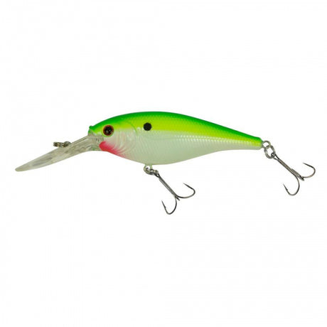 Berkley Flicker Shad | 3/16 oz | 2in | 5cm | 8 | 9'-11' | 2.7m-3.4m | Model #FFSH5M-CPR Chartreuse Pearl