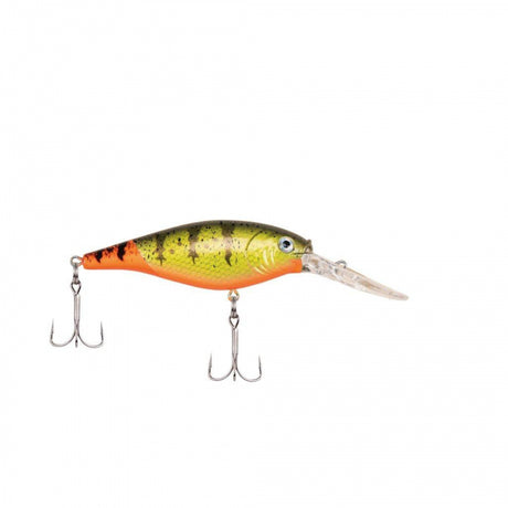 Berkley Flicker Shad | 1/8 oz | 1 1/2in | 4cm | 8 | 6'-8' | 1.8m-2.4m | Model #FFSH4M-FTHP Firetail Hot Perch