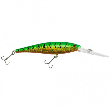 Berkley Flicker Minnow | 1/4 oz | 3in | 7.5cm | 8 | 14'-17' | 4.3m-5.2m | Model #FFMN7D-SLFT Slick Firetiger