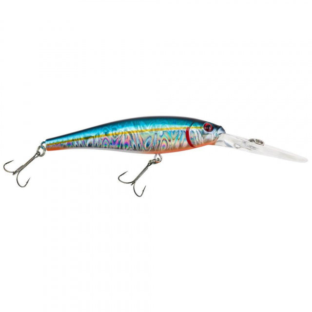 Berkley Flicker Minnow | 1/4 oz | 3in | 7.5cm | 8 | 14'-17' | 4.3m-5.2m | Model #FFMN7D-SLBA Slick Blue Alewife