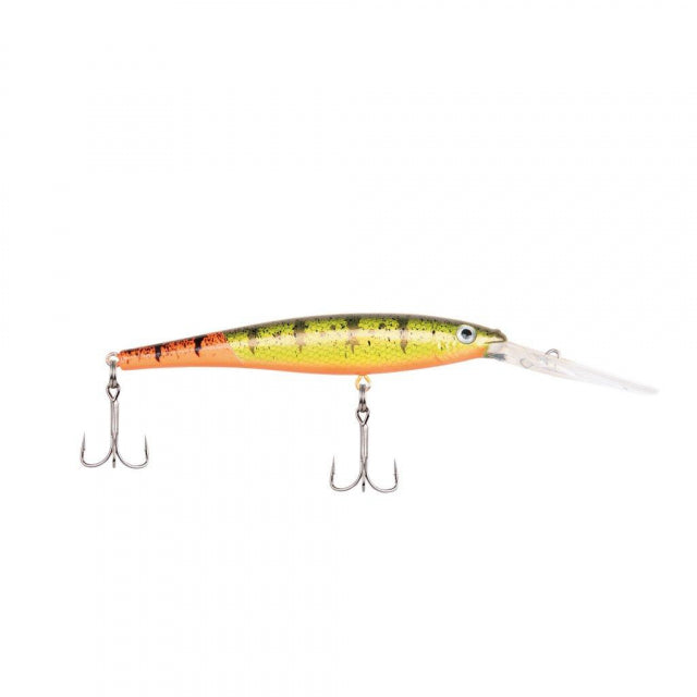 Berkley Flicker Minnow | 1/3 oz | 3 1/2in | 9cm | 6 | 18'-23' | 5.5m-7.0m | Model #FFMN9D-FTHP Firetail Hot Perch