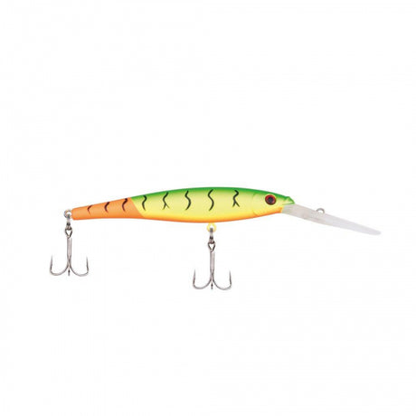 Berkley Flicker Minnow | 1/4 oz | 3in | 7.5cm | 8 | 14'-17' | 4.3m-5.2m | Model #FFMN7D-FTFT Firetail MF Hot Firetiger