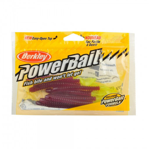 Berkley PowerBait Rib Worm Purple/Chartreuse