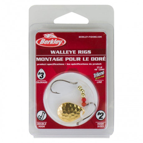 Berkley Walleye Rig - Colorado | 3 | Model #BWRC3-HGLD Hammered Gold