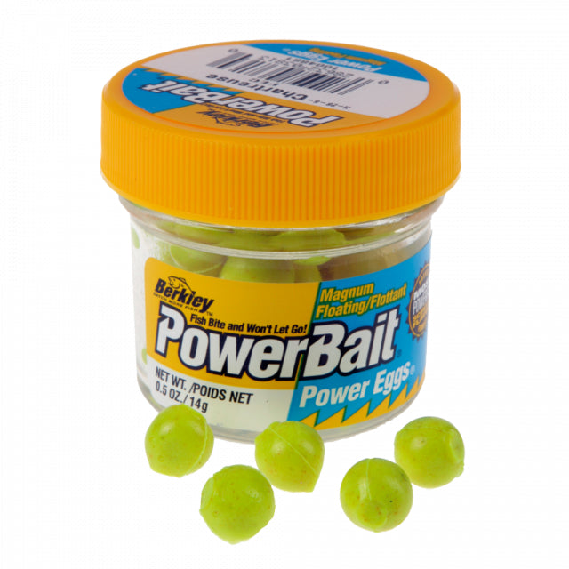 Berkley PowerBait Power Eggs Floating Magnum | Original Scent | Model #FEC Chartreuse