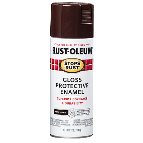 RUST-OLEUM 12 OZ Stops Rust Protective Enamel Spray Paint - Gloss Kona Brown KONA_BROWN /  / GLOSS