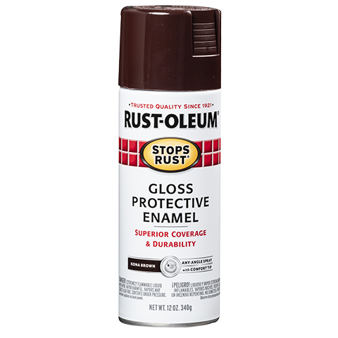 RUST-OLEUM 12 OZ Stops Rust Protective Enamel Spray Paint - Gloss Kona Brown KONA_BROWN /  / GLOSS