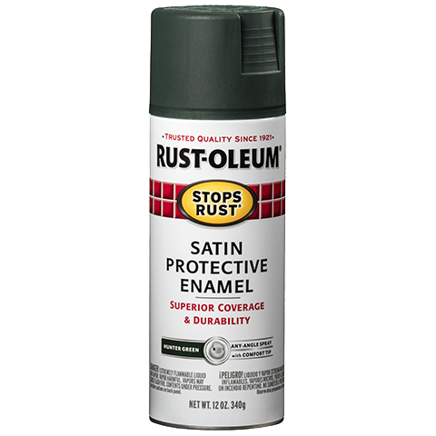 RUST-OLEUM 12 OZ Stops Rust Protective Enamel Spray Paint -Satin Hunter Green HUNTER_GREEN / SATIN