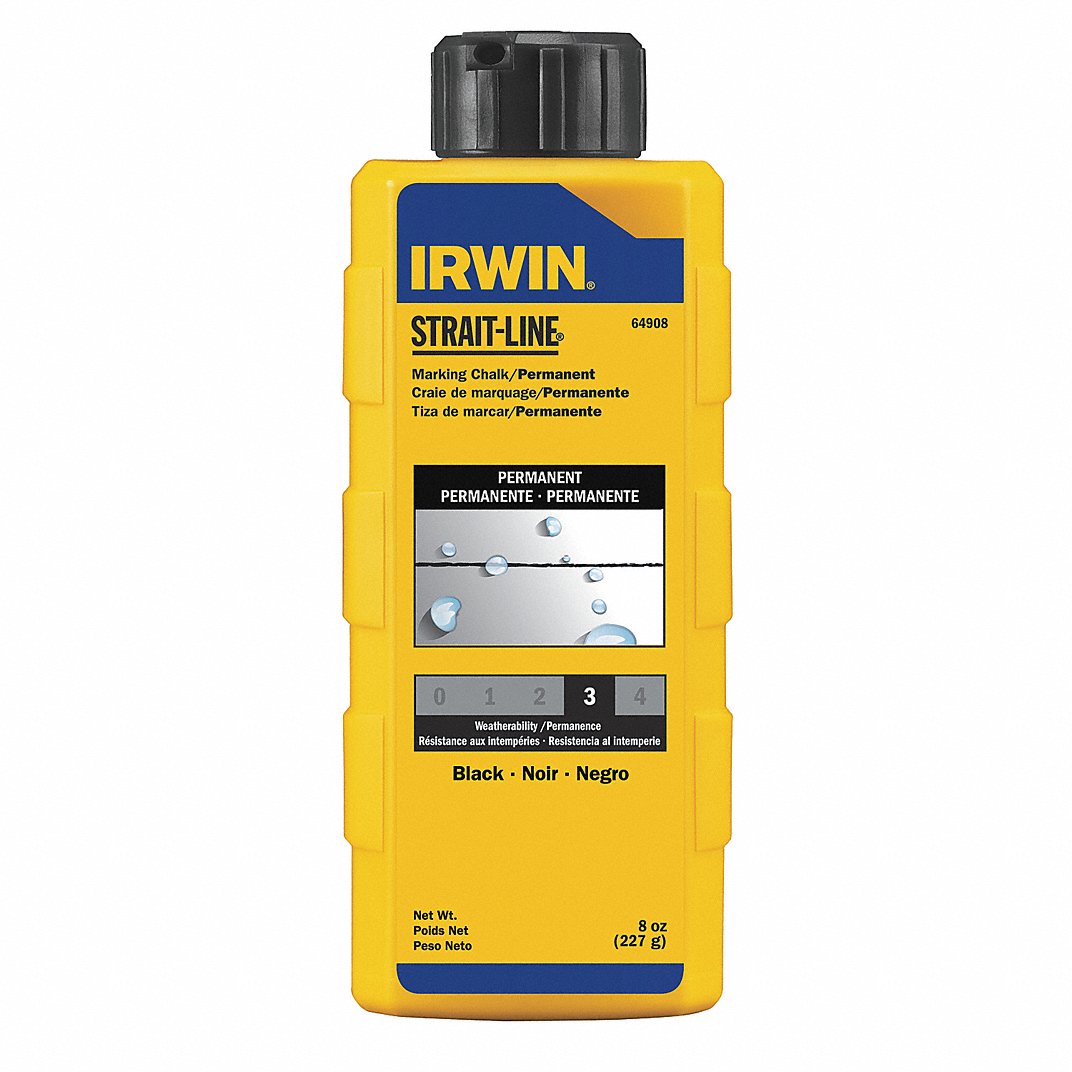 IRWIN INDUSTRIAL TOOL 8OZ STRAIT-LINE Marking Chalk Refill Permanent- BLACK BLACK / 8OZ