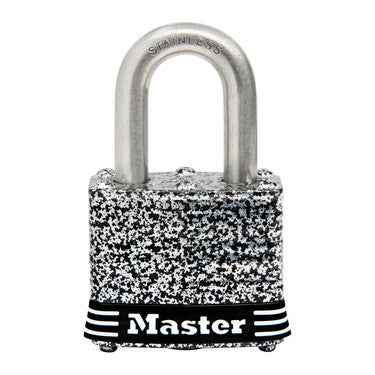 Master Lock Laminated Padlock, 3/4in Shackle STAINLESS_STEEL