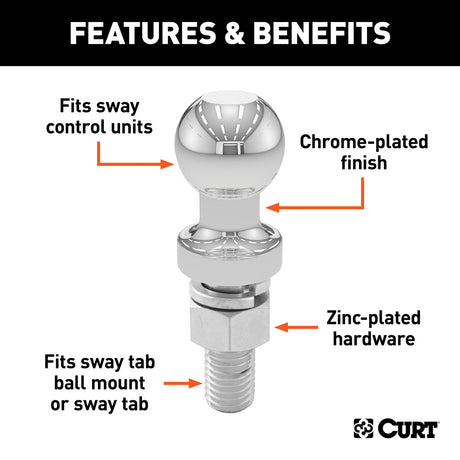 Curt Manufacturing Replacement 1-1/4 Inch Sway Control Ball