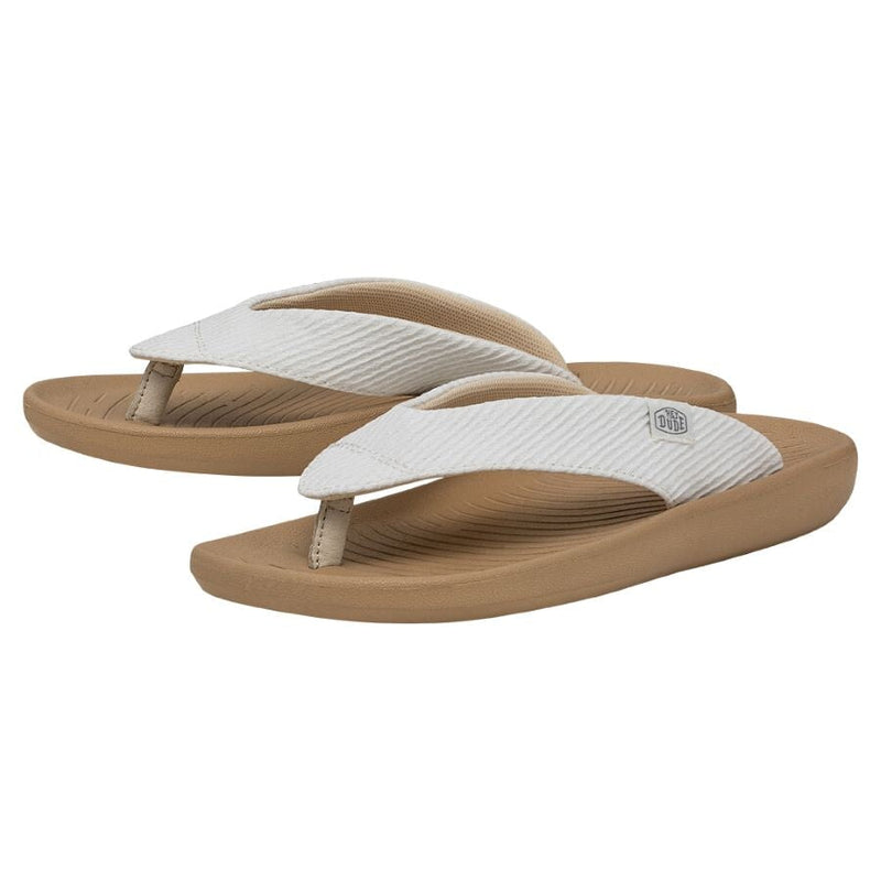 Hey Dude Women's Meg Flip Flop Panama White