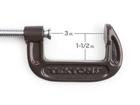 Tekton 3 Inch Malleable Iron C-Clamp