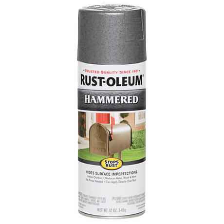 RUST-OLEUM 12 OZ Stops Rust Hammered Spray Paint - Gray GRAY