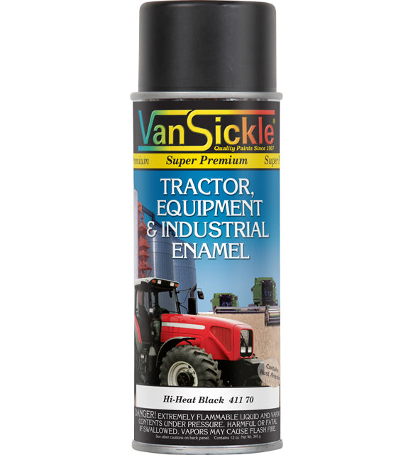 Van Sickle Tractor, Equipment & Industrial Enamel Hi Heat 12oz Spray - Flat Black