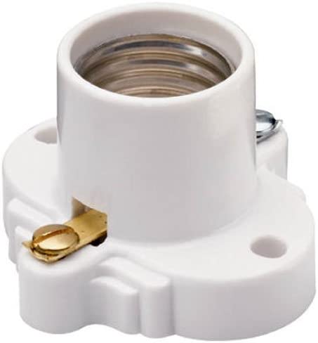 Pass & Seymour Medium Base Cleat Socket, White Porcelain WHITE /  / MED