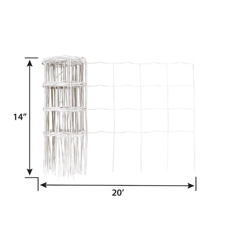 Garden Zone 14in x 20ft White Metal Steel Picket Guard Border Fencing WHITE / 14X20