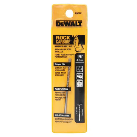 Dewalt 1/8 IN. x 3 IN. Drill Bit Premium Percussion 1/8X3