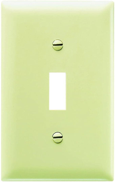 Pass & Seymour 1 Gang Toggle Opening Wall Plate, Ivory 1G