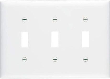 Pass & Seymour 3 Gang 3 Toggle Wall Plate, White WHITE