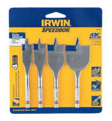 IRWIN INDUSTRIAL TOOL 4PC Spade Bit Set