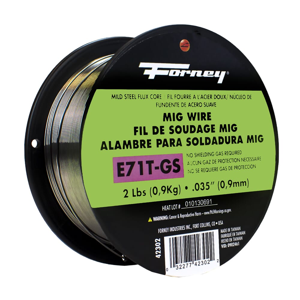 Forney E71T-GS Self, Steel Flux-Core Welding Wire, .035 in x 2 Pound FLUX_CORE /  / 2LB