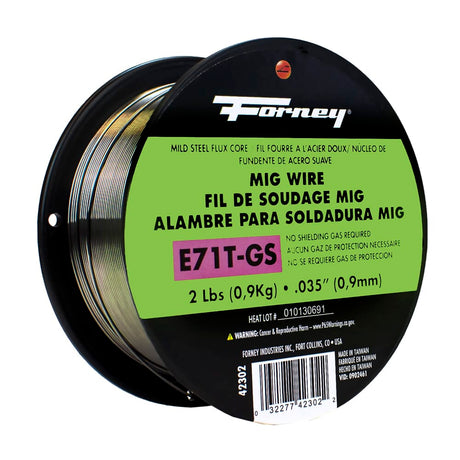 Forney E71T-GS Self, Steel Flux-Core Welding Wire, .035 in x 2 Pound FLUX_CORE /  / 2LB