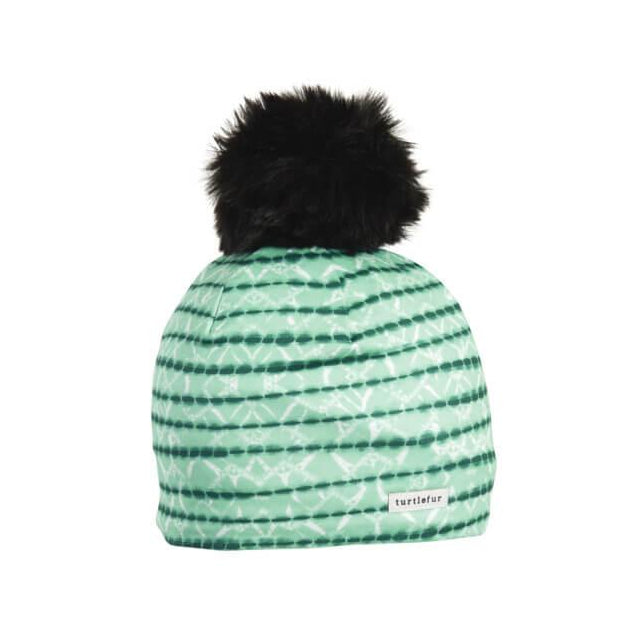 Turtle Fur Comfort Shell Pom Pom Beanie - Print Cool Illusion