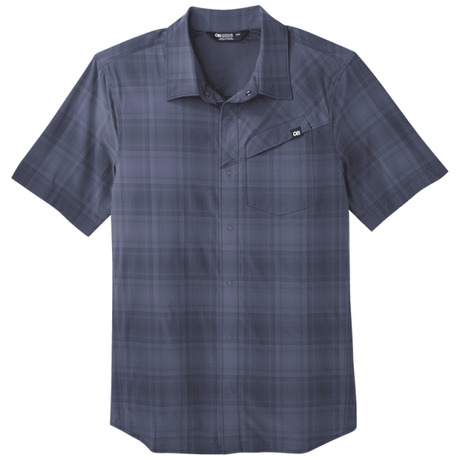 Outdoor Research Men's Astroman S/S Sun Shirt Naval Blue Plaid