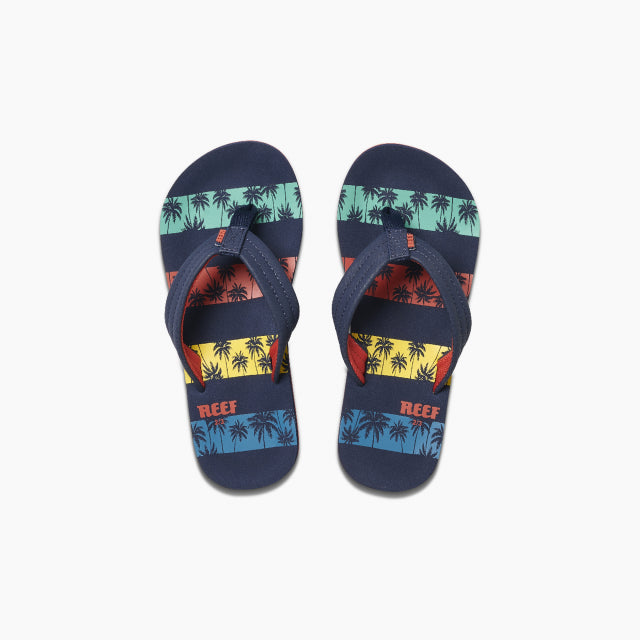 Reef Boy's Kids Ahi Navy Palms Stripe