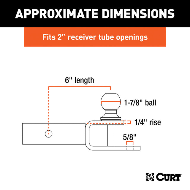 Curt Manufacturing 3-In-1 ATV Ball Mount With 2 Inch Shank And 1-7/8 Inch Trailer Ball