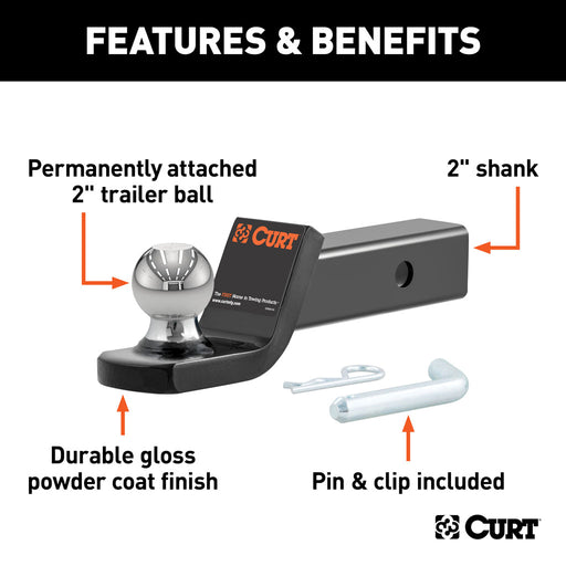Curt Manufacturing Fusion Ball Mount With 2 Inch Ball