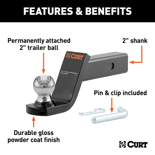 Curt Manufacturing Fusion Ball Mount With 2 Inch Ball / 2IN_DROP