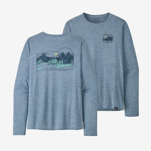 Patagonia Men's Long Sleeve Cap Cool Daily Graphic Shirt - Lands Lostfound/steamblu
