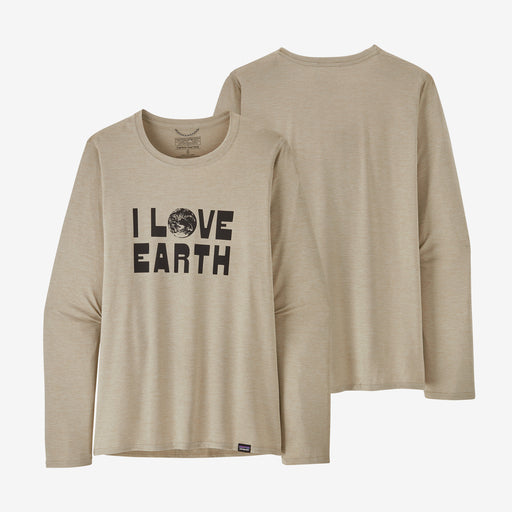 Patagonia Women's Long Sleeve Cap Cool Daily Graphic Shirt - Lands Earth love/pumice