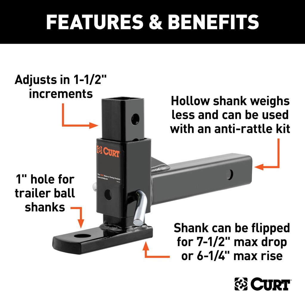 Curt Manufacturing Adjustable Ball Mount