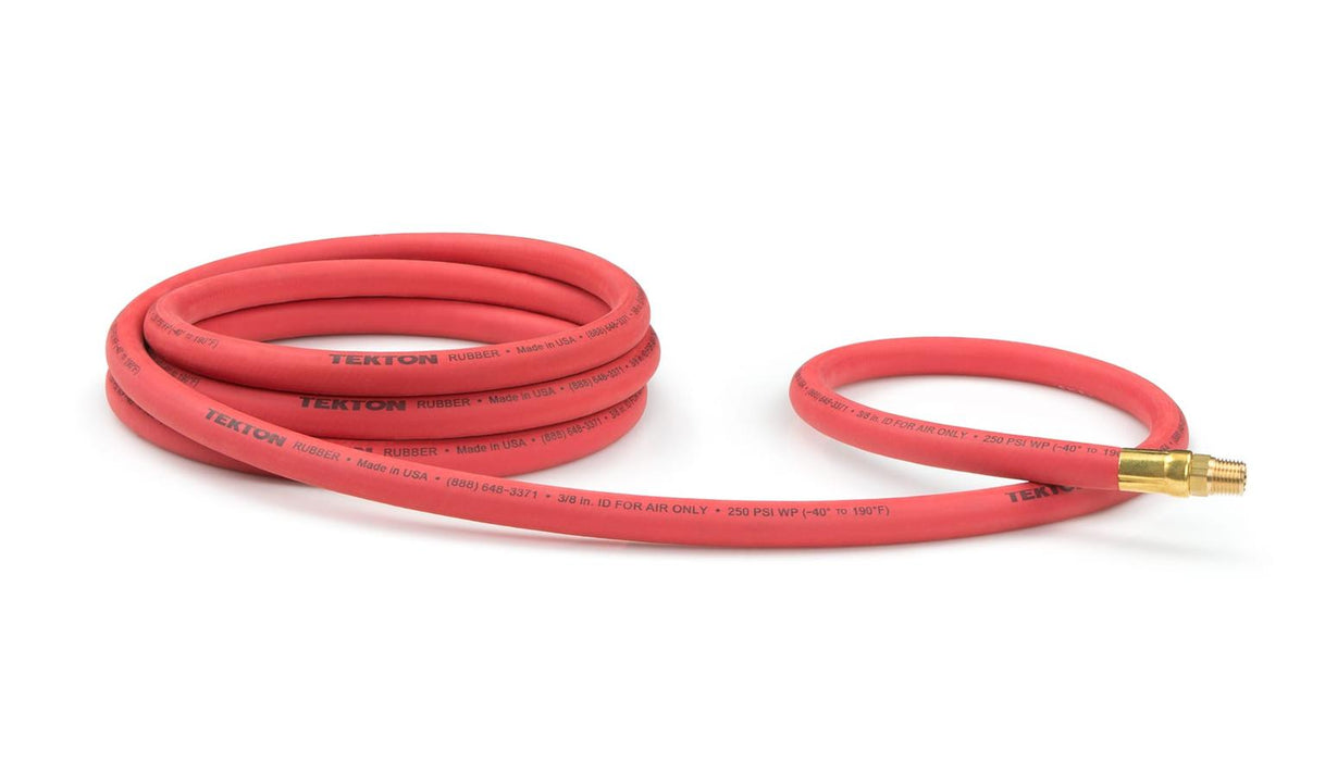 Tekton 3/8 Inch I.D. x 10 Foot Rubber Lead-In Air Hose (250 PSI)