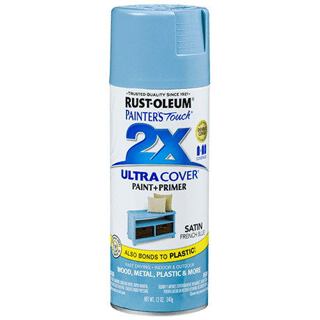 RUST-OLEUM 12 OZ Painter's Touch 2X Ultra Cover Satin Spray Paint - Satin French Blue FRENCH_BLUE /  / SATIN