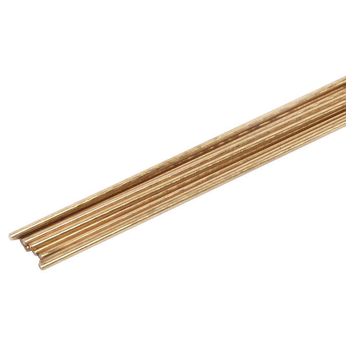 Forney Gas Brazing Rod, Low Fuming Bare Brass, 3/32 in x 18 in BAREBRASS /  / 10RODS