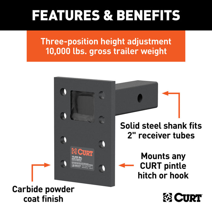 Curt Manufacturing Adjustable Pintle Mount 7IN