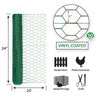 Garden Zone 24in x 25ft Green PVC Coated Steel Chicken Wire with 1in Openings GREEN / 1IN_2X25FT