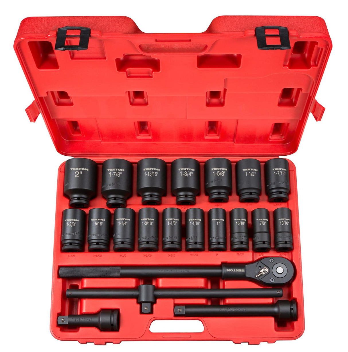 Tekton 3/4 Inch Drive Deep 6-Point Impact Socket Set, 22-Piece (7/8-2 in.)