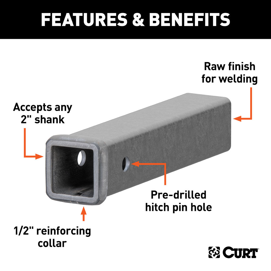 Curt Manufacturing 12 Inch Raw Steel Receiver Tubing 12IN