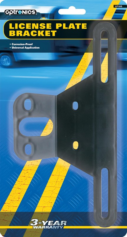 Optronics License Plate Bracket, Black Heavy Duty Plastic BLACK_PLAS