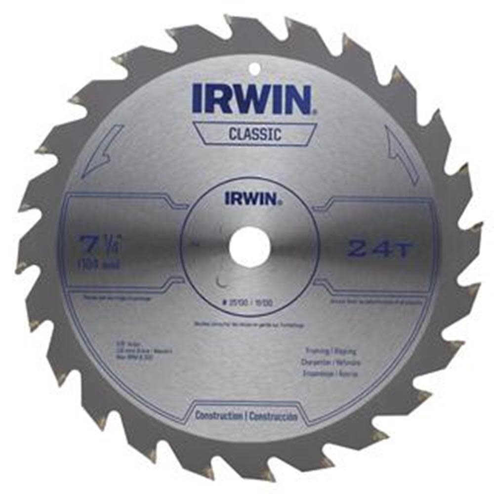 IRWIN INDUSTRIAL TOOL Classic 7-1/4 in. Circular Saw Blade 24T Carbide 7_1/4IN